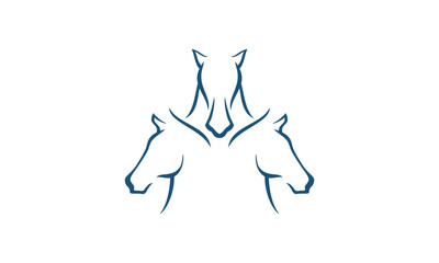unique horse head line premium logo