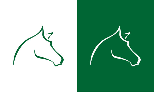 unique horse head line premium logo