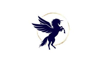 premium logo pegasus horse, unicorn
