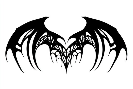 Naklejki Heart with bat wings design tribal gothic.