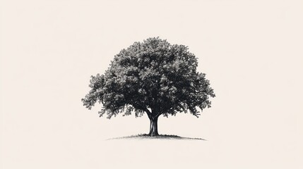 Fototapeta premium Isolated drawing of a tree on a plain background. Suitable for nature, art, and minimalist designs
