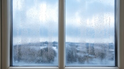 Condensation on double-glazed window.