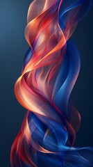 Naklejka premium Digital technology red and blue wave illustration poster background