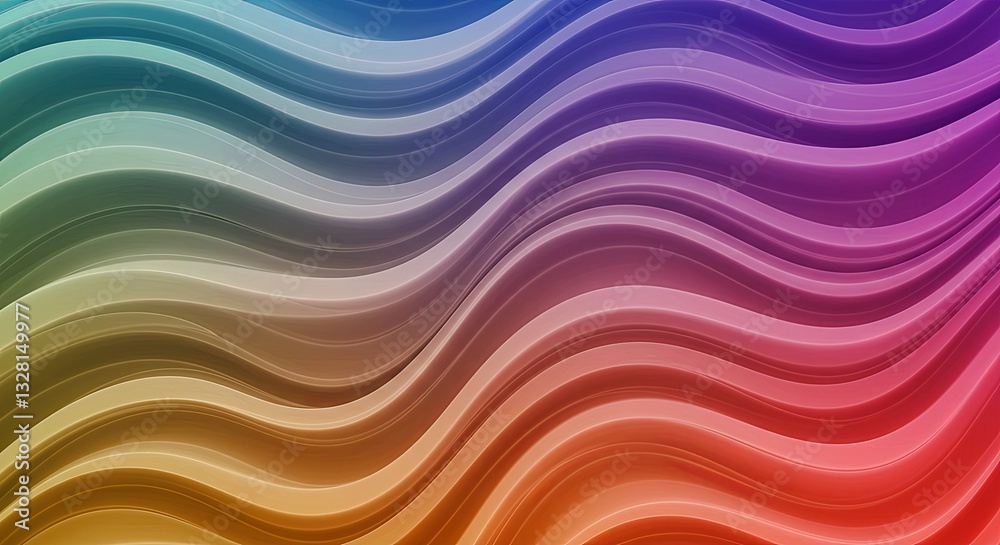 Poster A colorful wave with a rainbow pattern