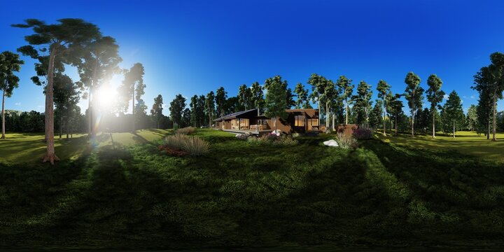 360 HDRI enviroment 3D illustration.