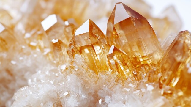 Sparkling citrine crystal cluster for healing and meditation concepts