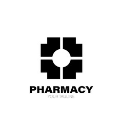 Pharmacy Logo. Pharmacy Logo Design. Pharmacy Logo Brand. Pharmacy Logo Vector Design Isolated on White Background