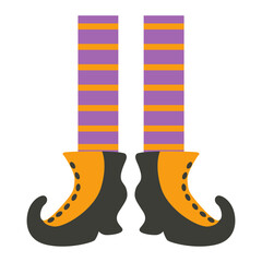 Illustration of Witch Legs Halloween with Flat Cartoon Design. Isolated Vector Clipart
