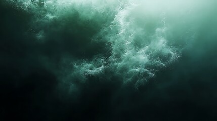 Fototapeta premium Stunning Green Space Galaxy Background With Sparkling Stars, green on dark waves and particles abstract background 3d illustration