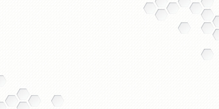 3D futuristic honeycomb small size random pattern at conner paper cut style on white bond paper background graphic illustration have blank space.