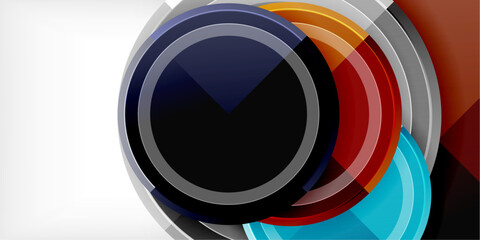 Obraz premium Abstract background - multicolored circles, trendy minimal geometric design, vector illustration