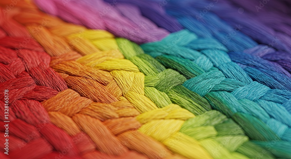 Poster a colorful piece of fabric with a rainbow pattern