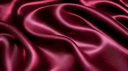 Fototapeta premium Luxurious burgundy silk fabric texture.