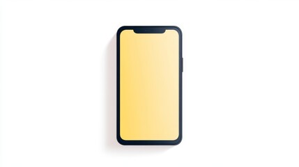Illustration of a modern smartphone with a light-yellow screen