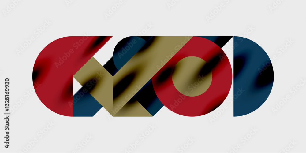 Aufkleber Modern abstract background featuring circles, lines, and triangles in a dynamic geometric composition. Perfect for stylish, tech, or creative-themed designs