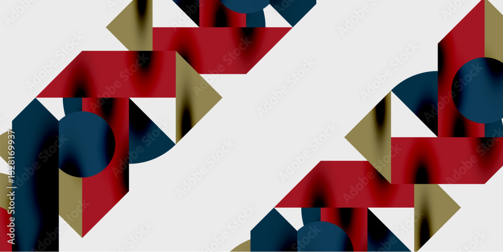 Aufkleber Modern abstract background featuring circles, lines, and triangles in a dynamic geometric composition. Perfect for stylish, tech, or creative-themed designs