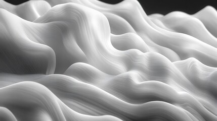 Abstract Black and White Textured Surface Wave Patterns, Cream wallpaper illustration curves and waves