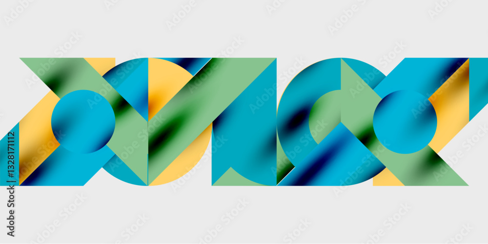 Poster Vibrant abstract background circles with smooth gradients, creating a dynamic and modern design. Ideal for creative, tech, or contemporary-themed projects