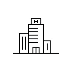 Hospital High Rise Building Editable Icon