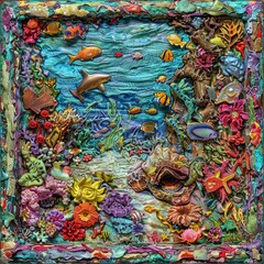 Colorful underwater coral reef scene
