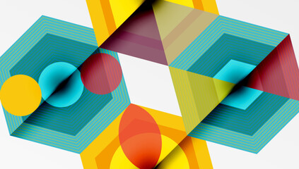 Hexagons, diamonds pattern. Geometric repeating hexagon background