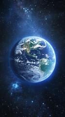 Obraz premium Stunning Globe View of Earth from Space with Starry Background