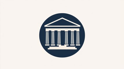 Classic building icon, simple design, elegant style, used in business or education, suitable for website or app