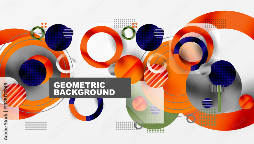 Aufkleber Abstract background - layered geometric shapes with smooth gradients and transparency