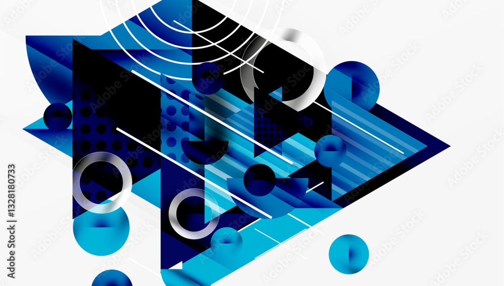Aufkleber Modern geometric background - overlapping triangles with smooth gradients and semi-transparency