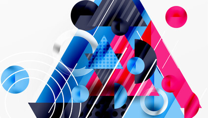 Sleek abstract background - layered triangles with vibrant gradient tones. Semi-transparent shapes add depth and contemporary aesthetic