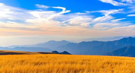 Obraz premium Mountain Vista Under a Swirling Sky