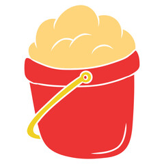 sand bucket. sandbox summertime toy icon