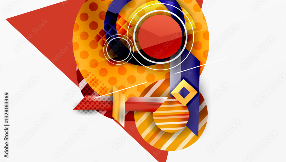 Poster abstract design with layered geometric shapes