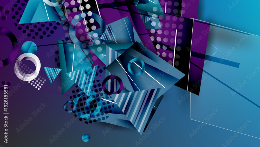 Poster creative triangles and circles composition