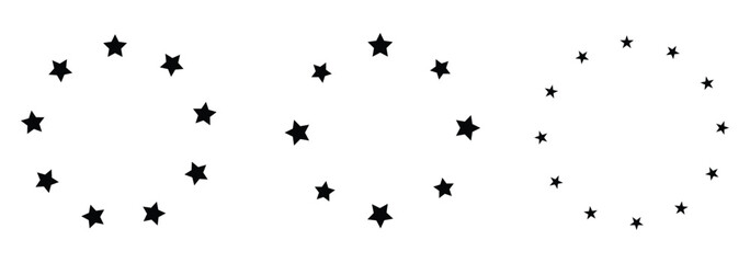 Stars in circle icon vector illustration graphic design. stars in round circular emblem. Star circle.