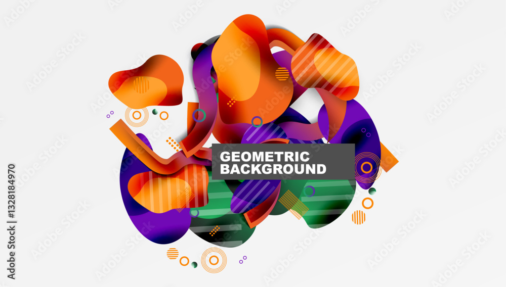 Poster Abstract liquid shapes and lines background