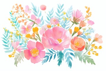Flowers art illustration painting.