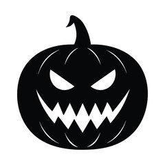 pumpkin with face silhouette vector