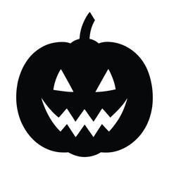 Halloween pumpkin silhouette on white background