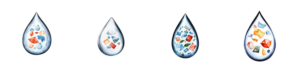 Obraz premium Conceptual Representation of Environmental Pollution in Water Drops