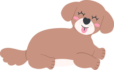 Shih Tzu Dog Cartoon Set in Cute Flat Design with Different Poses and Expressions
