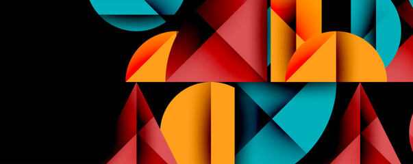 Minimal geometric abstract background. Circle square and triangle design