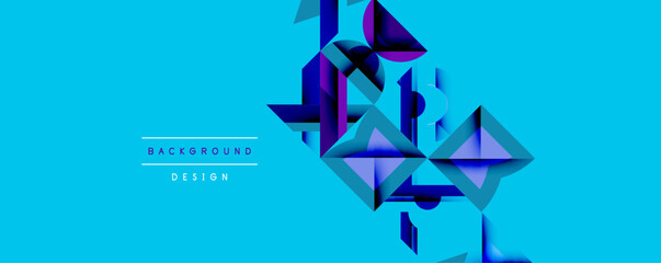 Minimal geometric abstract background. Circle square and triangle design