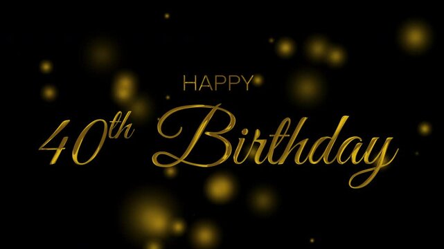 happy 40th birthday gold text, great for celebration invitations, greeting cards, party decorations, and milestone birthday themes.