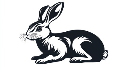 Obraz premium Vintage black and white illustration of a rabbit