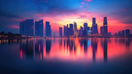 Fototapeta premium Cityscape Wallpapers Enjoy Breathtaking Views of Vibrant Cityscapes with Stunning Urban Wallpapers, Featuring Skylines, Busy Streets, Iconic Landmarks from Around the World