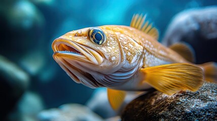 Obraz premium Close-up of a fish with its mouth open