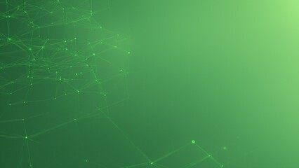 Green Network: Abstract Background Image Featuring Connected Dots and Lines for Tech, Science, and Modern Design Projects.