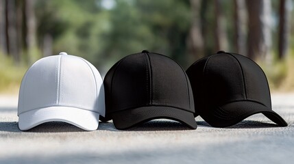 Snapback cap mockup displayed structured brim and flat lay format