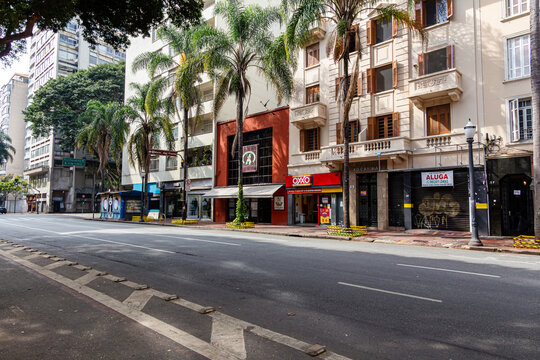 S&Atilde;O PAULO, SP, BRAZIL - JULY 27, 2024: Largo do Arouche with the traditional Italian food cantina O Gato que Ri and the neoclassical Carina Building in the center.